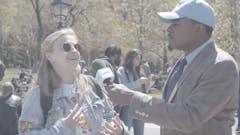 New York Woman tells Leafly about using the app. (Jon Bain / Leafly)