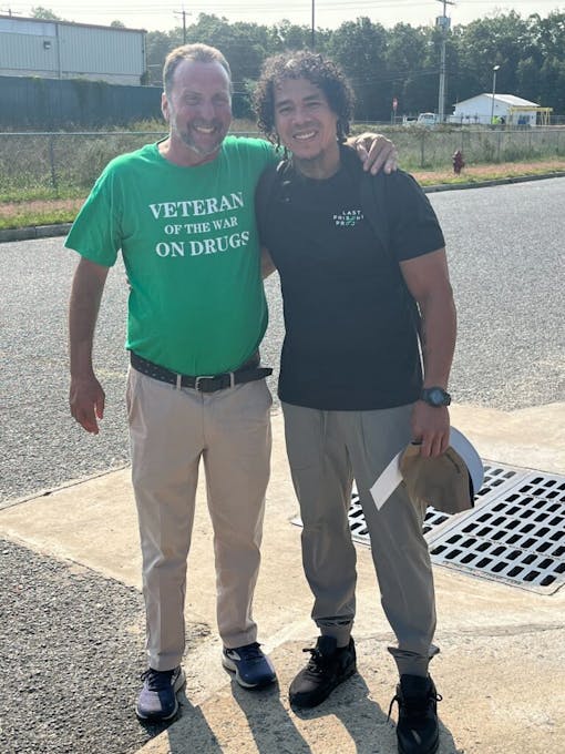Humberto Ramirez celebrates being released from prison. (Brooke Popplewell)