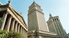 New York Court building. Split toned image.