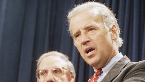 "Lock the S.O.B.'s up," said former Senate leader and current President Joe Biden before writing the 1994 crime bill into law. Biden's expansion of the War on Drugs was based on misinformation about crack cocaine and the communities that were ravaged by the so-called "crack era." (John Duricka/Associated Press)
