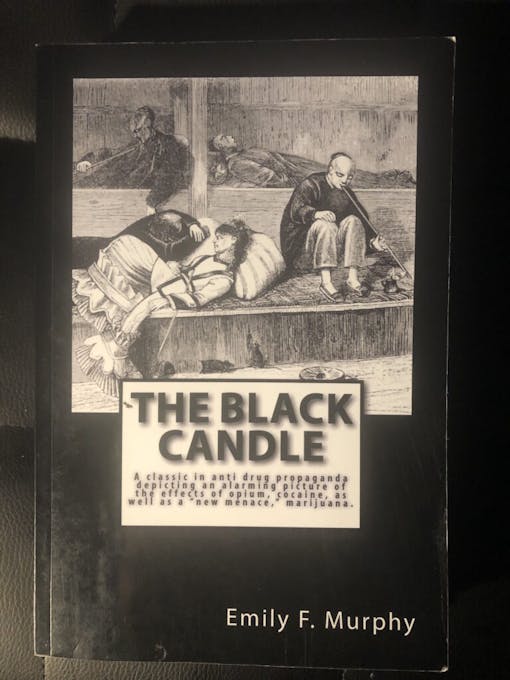 book cover of Emily Murphy's "The Black Candle," a book about drug use in early 20th century US