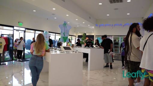 Indoor view of the Joke's Up Ice Kream dispensary in Santa Monica, California. (Amennu McGruder / Leafly)