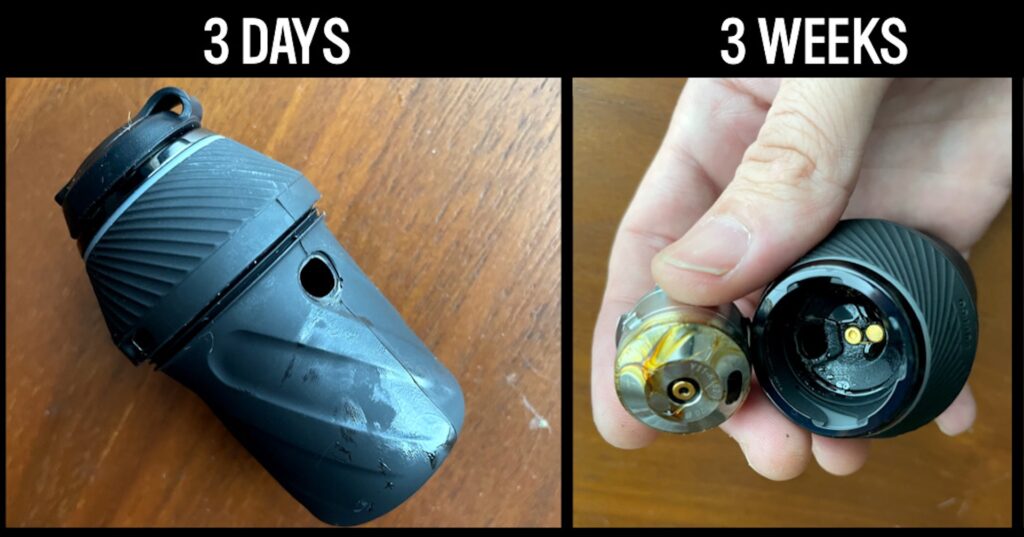 Puffco proxy bucket and atomizer gets licked and keeps tearing. (Matt Jackson for Leaf)