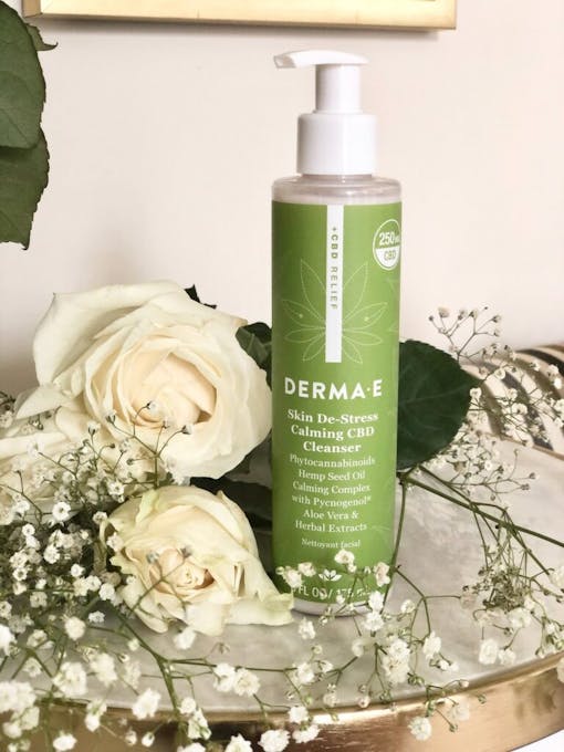 CBD face wash and flowers