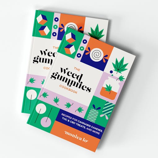 Photo of Monica Lo's book cover for "The Weed Gummies Cookbook"