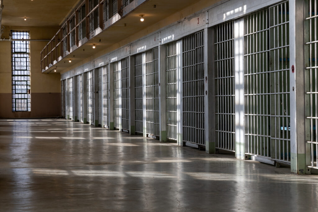 View of prison cells in a prison