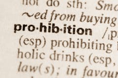 Definition of word prohibition in dictionary