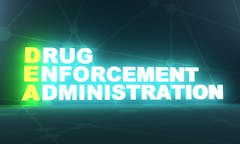 Acronym DEA - Drug Enforcement Administration. 3D rendering. USA administrative concept illustration