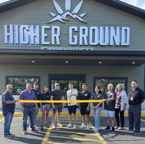 Pictured from left at the Higher Ground cannabis dispensary ribbon cutting. (Photo: Saint Regis Mohawk Tribe)