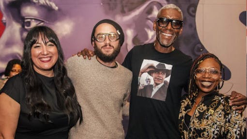 Caption: With a retail weed industry quickly approaching New York and other major markets, the UFCW aims to help secure stable and lucrative careers for workers across the cannabis industry. Supporters Candy Angel (left), Jon Cappetta (second from left), and Norbert Pickett, owner of Cannabliss dispensaries (middle right) pose after a panel at the Black CannaBiz Expo in New Orleans. (UFCW)