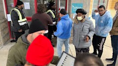 Connecticut’s first legal weed buyers braved chilly weather and long lines to be a part of history Tuesday at Affinity Dispensary in New Haven. (Mikhail Harrison / Leafly)