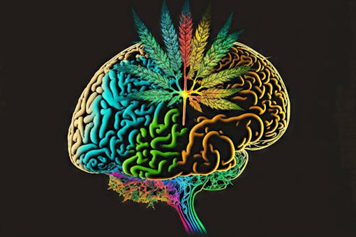 Influence of smoking marijuana cannabis on human brain, nervous system, mental activity and functions