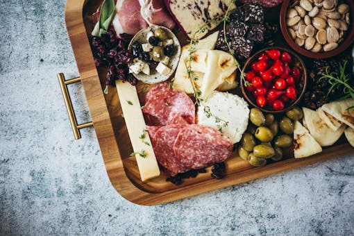 Charcuterie Board with Cheese and Olives