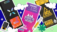America’s coolest THC vape carts of 420 ’23 feature live rosin, live resin, or sauce. (Josh Titus/Leafly)