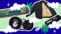 Leafly’s experts pick out what’s fresh in grinders, papers, bubblers, dab rigs, clothes, and more for an epic 420 in 2023. (Michelle Noelke/Leafly)