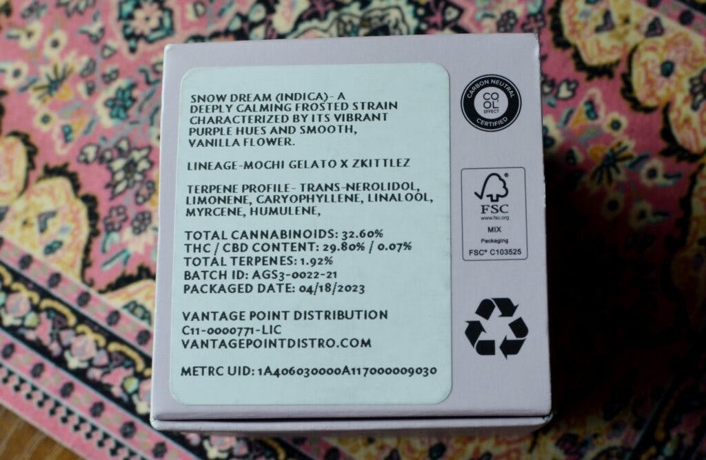 Weed packs with THC and other ingredients