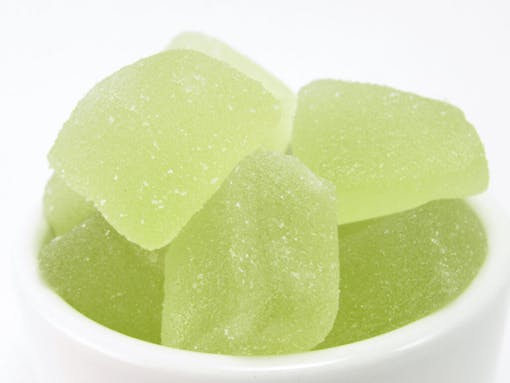 Real Deal Resin Cucumber Serrano Mango gummies. (David Downs/Leafly)