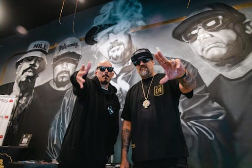 B-Real in front of Cypress Hill mural