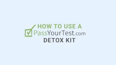 text against baby blue background. Text reads "HOW TO USE A PassYourTest.com DETOX DRINK"