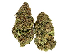 two large vertical nugs in shades of lime and forest green