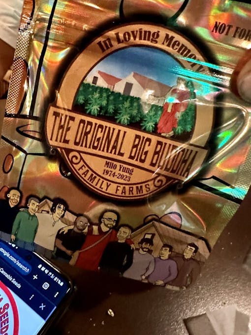 A Big Buddha Cheese mylar. (David Downs/Leafly)