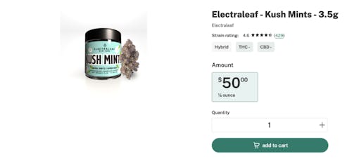 Kush Mints strain by Electraleaf at Trends dispensary on Leafly