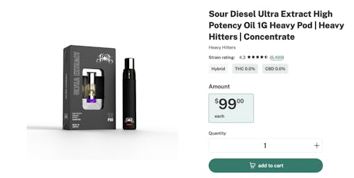 Heavy Hitter sour diesel vape Leafly New York top brands
