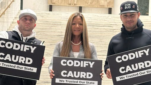 NYCRA leaders Jayson Tantalo(left), Britni Tantalo(center) and Coss Marte (right) are demanding new regulations and protections for New York dispensary operators.