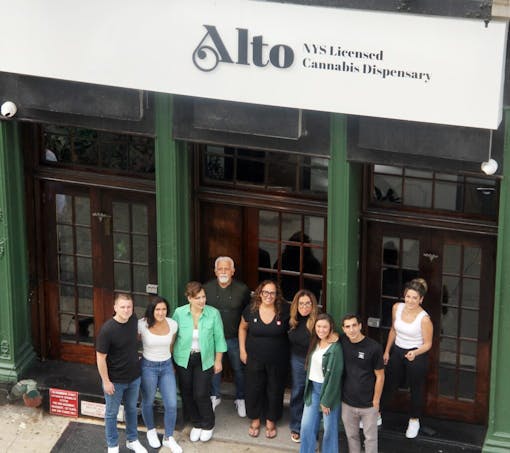 Savocchi family stands proudly in front of their dispensary.