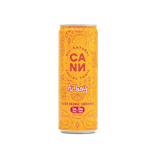 One of the best THC-Seltzeds from 2025, Canns Orange Chanded Hi Boy Drink, is shown here