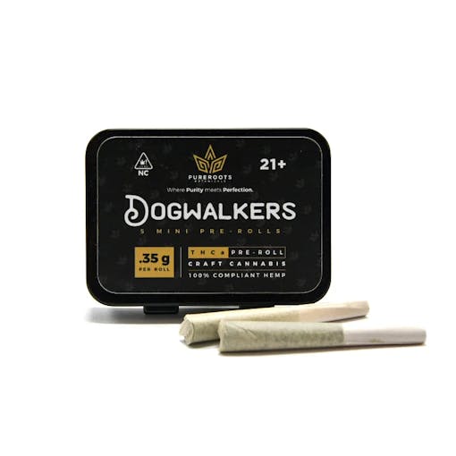 A black tin of dog walker joints from Pure Roots Botanicals