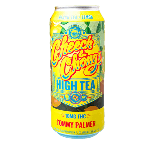 A yellow box of Tommy Palmer High Iced Tea from Cheech & Chong from the weed gift guide to Father's Day