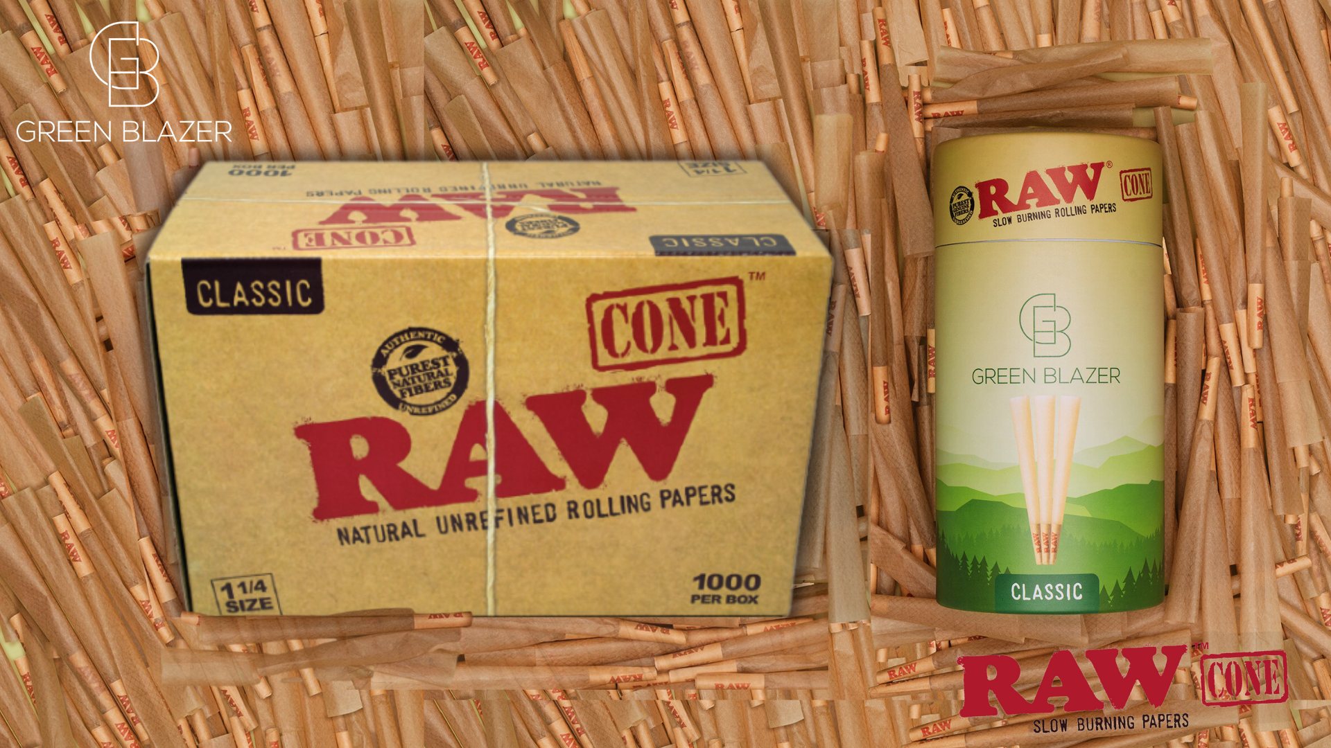 Level up your pre-rolls with RAW cones from Green Blazer