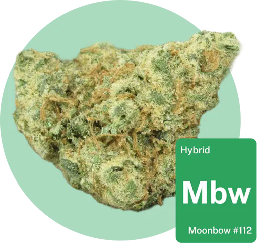 Moonbow #112 cannabis bud with strain tile